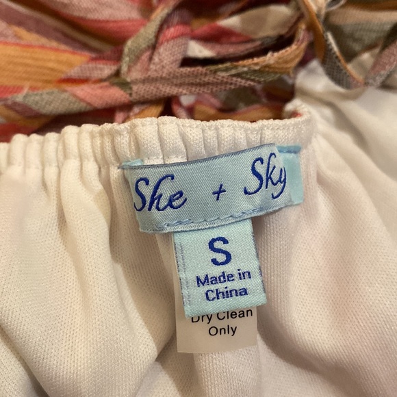 She + Sky Multicolored Striped Romper - Picture 3 of 3